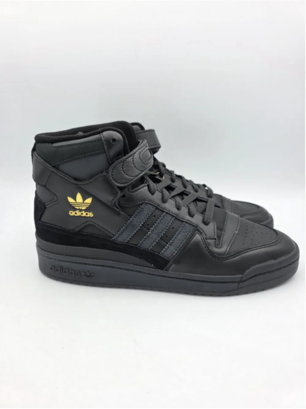 Adidas Forum 84 High Leather Sneakers Black Gold ID7315 Men's Size 10
